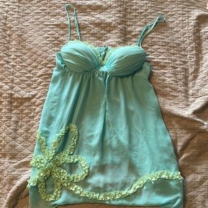 EUC Ambrielle Embroidered Mesh Babydoll